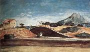 Paul Cezanne Le Percement de la voie ferree avec la montagne Sainte-Victoire Germany oil painting artist